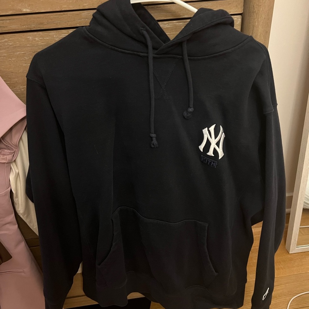 Kith Navy Hoodie with NY Emblem